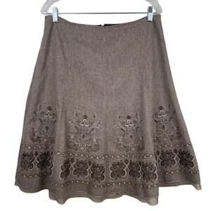 Nygard Collection women's brown tweed wool blend skirt.